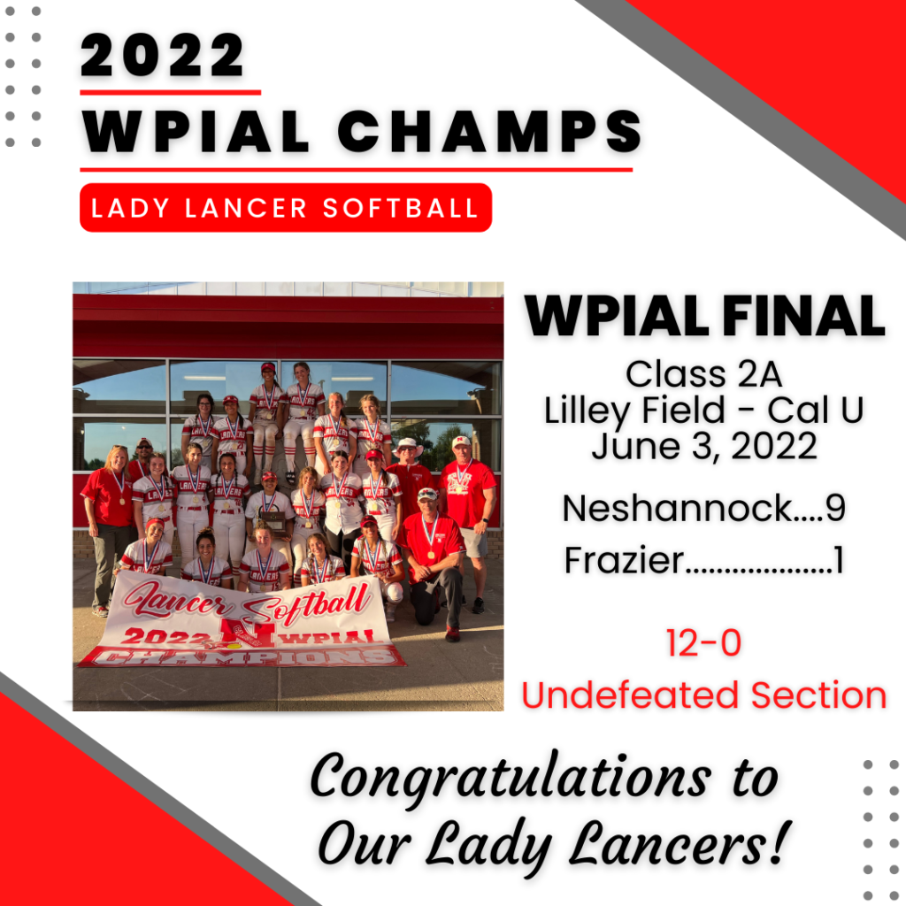 Lancer Softball WPIAL Champions Neshannock Township School District